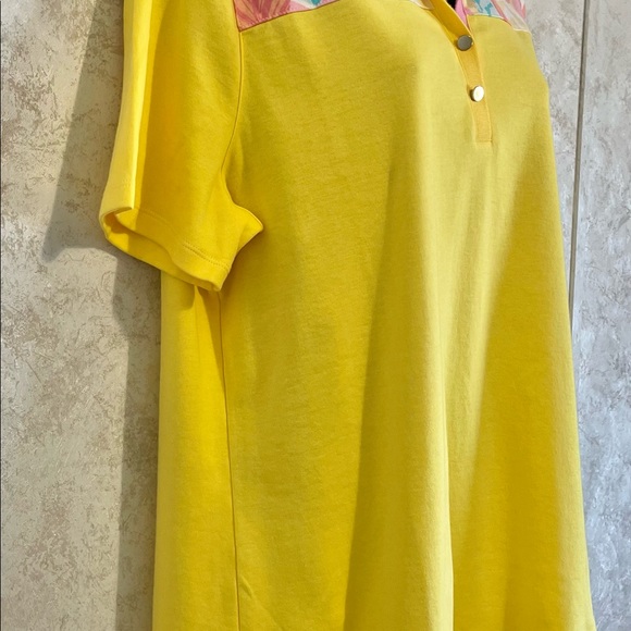 Ladies Pull Over Polo Top Kim Rogers Perfectly Soft Yellow Cotton Size XL - Picture 3 of 13